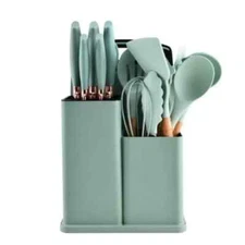 Kitchenware Set 19 Pcs Knife Silicone Gel Spatula Spoon Wooden Handle