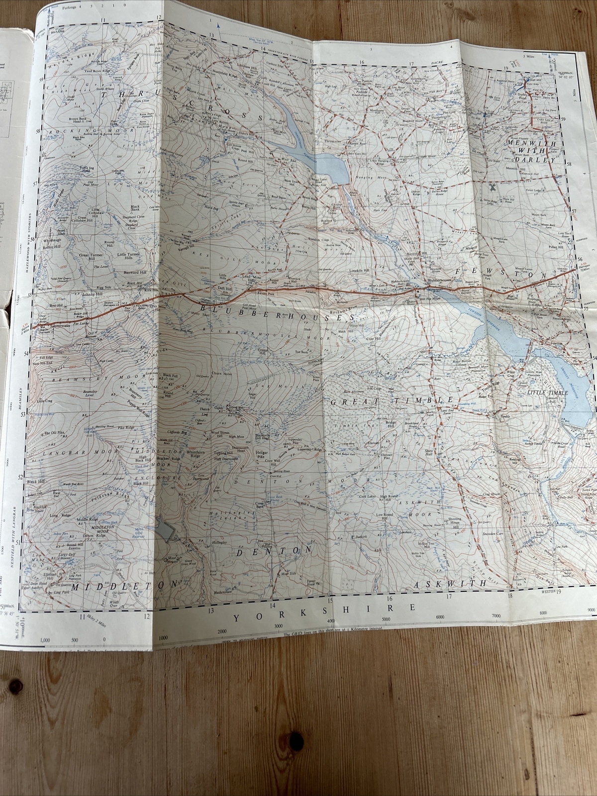 BLUBBERHOUSES Ordnance Survey Sheet SE15 Map 125,000 1952 Revised 1967