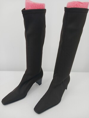 Hogl Women Boot Brown 4 Riding Boot Block High Knee High Pull On Stylish