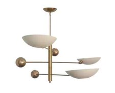 3 Light Pendant Mid Century Modern Raw Brass Sputnik chandelier light Fixture