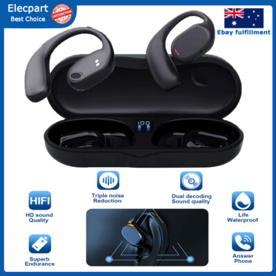 Sport Gym Wireless Ear Hanging Bluetooth 5.3 LED Headset with Charging Case