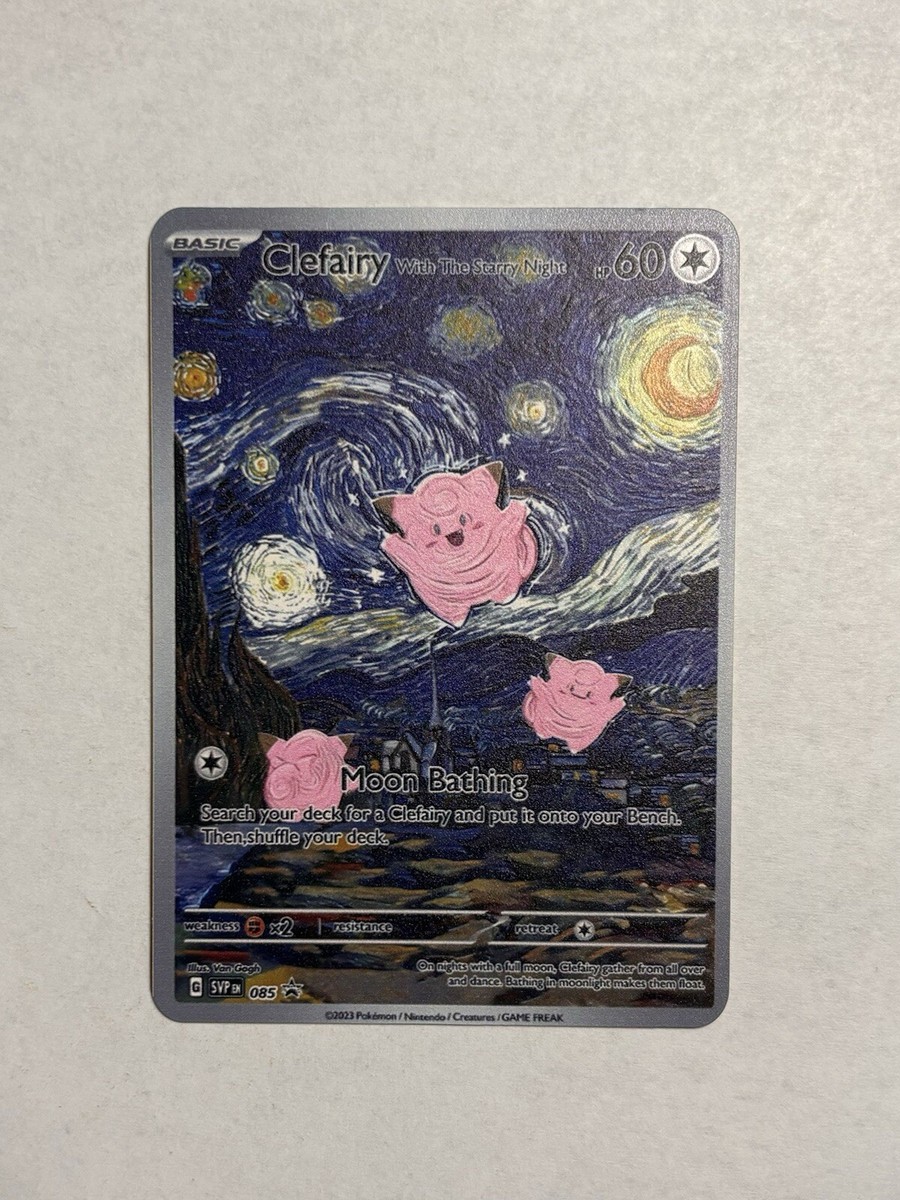 Clefairy with The Starry Night Van Gogh Collectible Fan Art Gold