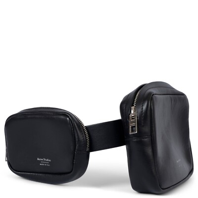 Acne Studios Musubi belt bag バッグ 70133 auth ACNE STUDIOS black leather MUSUBI DOUBLE Belt Bag | eBay