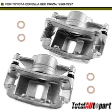 2Pcs Disc Brake Caliper w/ Bracket Front for Toyota Corolla Geo Prizm 1993-1997
