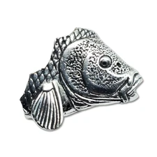 Carp Head Pewter Pin Badge Fish Fishing Brooch Lapel Hat Pin Tie Pin Jewellery