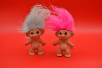 2 Troll Doll Uneeda Double Horseshoe 3''