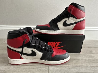 Air Jordan 1 Retro High OG Bred Toe 555088-610 Gym Red Black