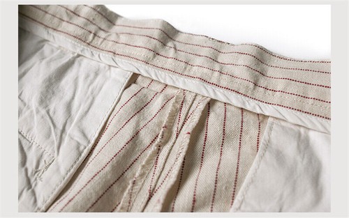 NON STOCK Linen Striped Shorts Below Knee Baggy Sport Men Casual Baseball Shorts - Picture 30 of 32
