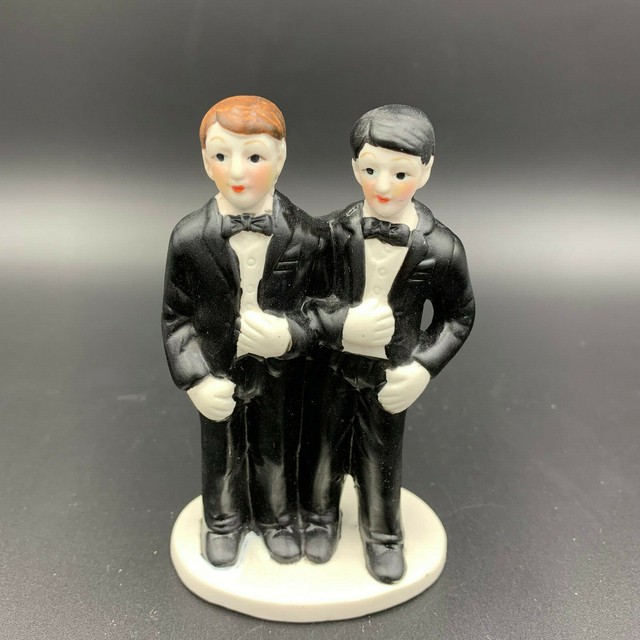 Gay Wedding Cake Topper Two Grooms 4.5" eBay