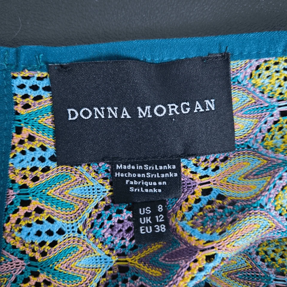 Maxi Vestido Donna Morgan Mujer Crochet Transparente Talla 8 Colorido Boho Festival Gitano Foto 4 de 4