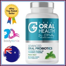 ORAL PROBIOTIC Support Healthy Teeth Gums  Bad Breath 60 Chewable Tablets