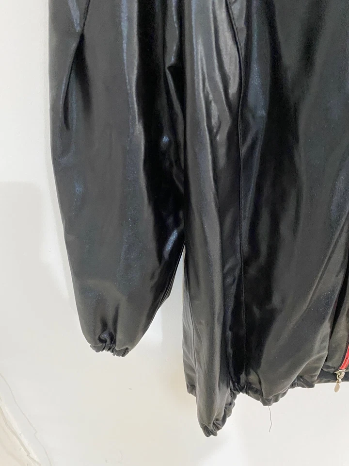 BNWT Joseph Ribkoff UK 10 Black Zip Biker Jacket Coat Wet Look Shiny - Image 4 of 4