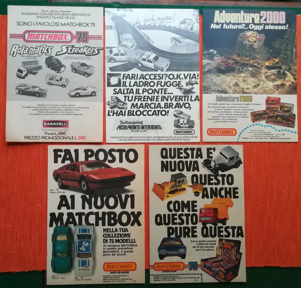 19 PUBBLICITA' CARTACEE ORIGINALI ADVERTISING WERBUNG "MATCHBOX"" anni 70/80 - Immagine 3 di 3