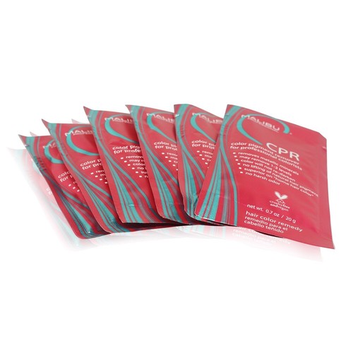 6 Malibu CPR Color Remover and 6 Processing Caps Pigment Stain Hair