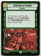In Defense of Kamino #129 Star Wars Unlimited TOR NM X1