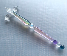  Used Glass Studio LUC White Opal Glass Pen Pyrex Glass Handmade Rare Item