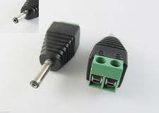 3.5mm x1.35mm Male Plug TO AV Screw Terminal Plug Connector CCTV Video AV Balun