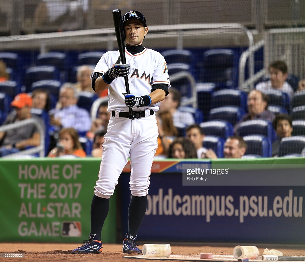 MAJESTIC AUTHENTIC SIZE 52 2XL, MIAMI MARLINS, ICHIRO SUZUKI, COOL