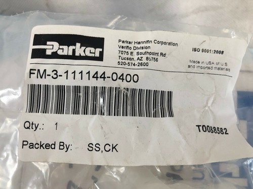 Parker FM-3-111144-0400. 1/4" NPT Flow Meter C/W Needle Valve . Not Opened - Picture 5 of 6