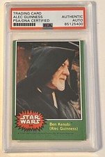 Alec Guinness Star Wars OB1 SIGNED Autograph Auto Topps Green Card PSA Slab