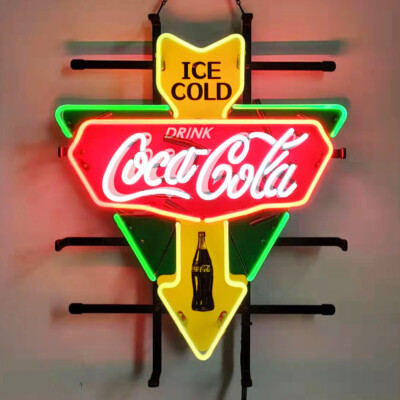 Ice Cold Drink Cola Neon Sign Lamp 19''x15'' Bar Store Shop Wall Decor