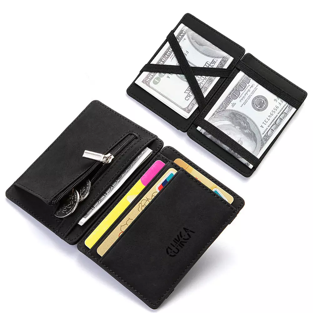 Mini Men Women Business Leather Small Wallet Coin Purse Credit Card Holder