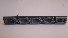RARE DODGE GRILL  EMBLEM  BADGE SCRIPT TRIM  METAL  NAME PLATE LOGO
