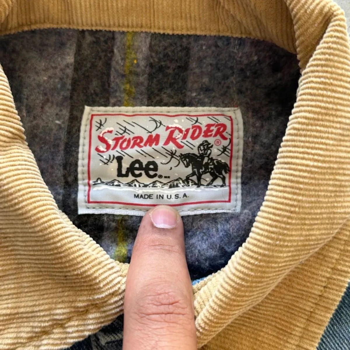 Vintage 70s Lee Storm Rider Denim Blanket Lined Jacket Size Small
