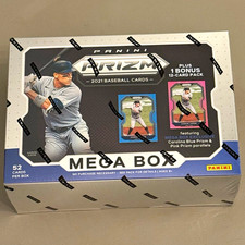 2021 Panini Prizm Baseball Factory Sealed Mega Box 52 Cards + Bonus Pack