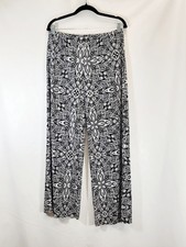 Chico's Traveler's Pull On Pants Black/White Floral - SZ 1 Med 8