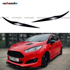 Headlight Eyebrow Eyelid Cover For Ford Fiesta MK7 MK7.5 2012-2017 Gloss Black