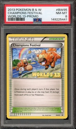 Pokemon Champions Festival 2013 World Championships Promo BW95 PSA 8