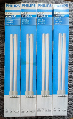 PHILIPS PL-L 24W/830/4P 15.000HRS LOT OF 4