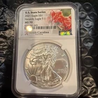 2021 $1 American Silver Eagle 1 oz NGC MS70 ~ Heraldic T-1 US State Series