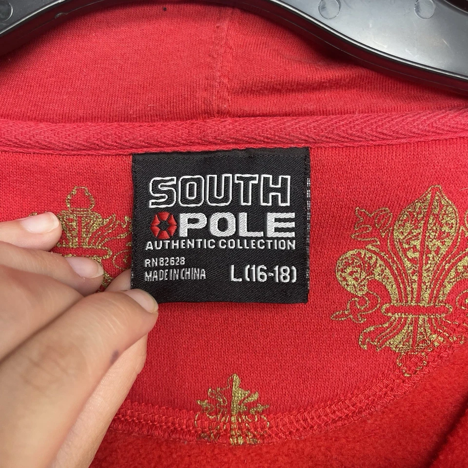 Sudadera con Capucha Southpole Niños Grande Hexágono Logo AOP Cremallera Completa Ropa de Calle Hip Hop y2k Foto 3 de 4