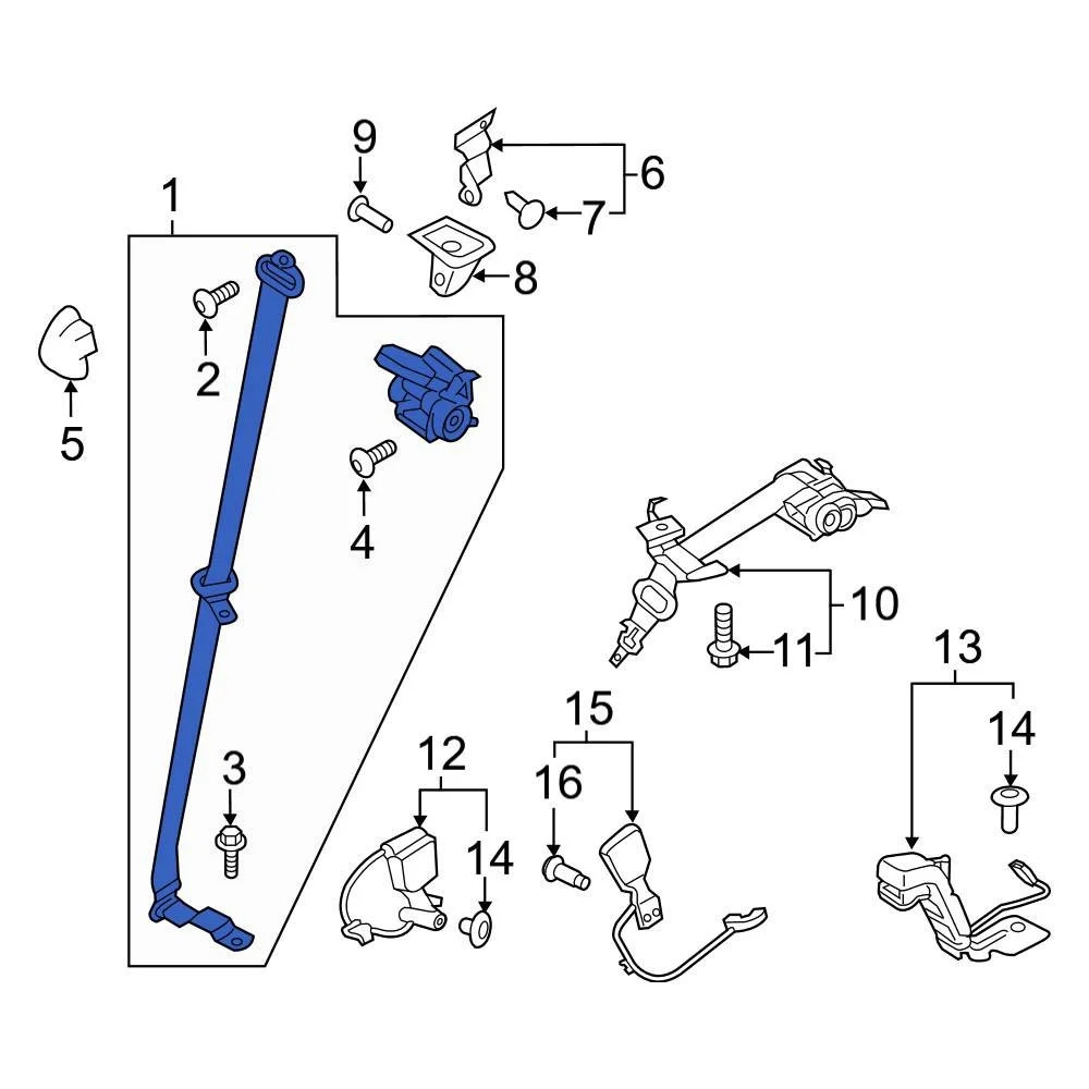 For Ford Expedition 18-21 Ford Front Right Seat Belt Lap & Shoulder Belt