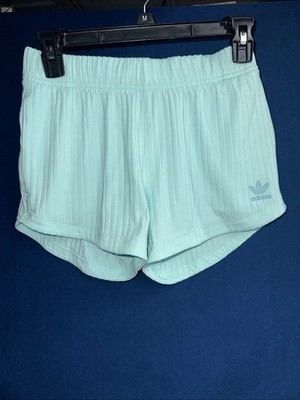 Adidas Girls Originals Rib Shorts Semi Flash Aqua Size Medium
