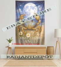 Cancer Horoscope fabric tapestry water  astrology 59X82 in