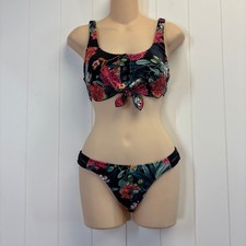 Body Glove Womens Beach Floral Halter Tie Bikini Set Size S Tropical Hawaiian