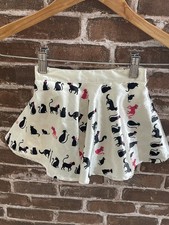 GYMBOREE CITY SIDEWALKS KITTY CAT PINK BLACK IVORY TWIRL SKIRT SATIN 6-12 MONTHS