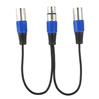 0. Female Jack To Dual 2 Male Plug Cable Adapter Cord Mic Extension CB