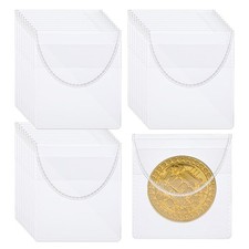 300PCS Single Pocket Coin Sleeves, 2 x 2 Inch Clear Plastic Coin Protector Ho...