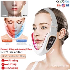 Face Lifting V Face Shaped Facial Slimming Massager Double Chin Reducer LED USA