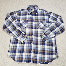 Big Mac JC Penney Flannel Vintage 70s Long Sleeve Men's Size Large Shirt Work