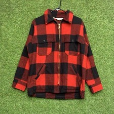 Woolrich Mackinaw Jacket Mens Medium Buffalo Plaid Wool Cruiser Zip Up Slim Fit