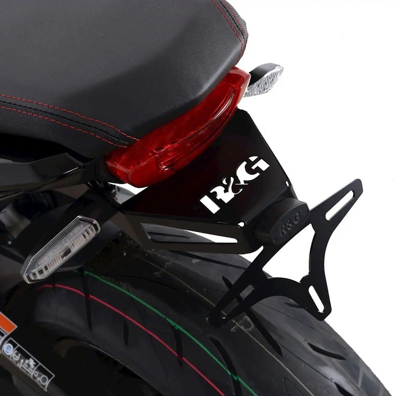 Support de plaque R&G RACING noir pour moto sportive