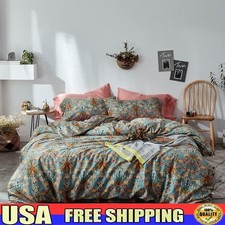 Premium Cotton Floral Duvet Cover Set Ultra Soft Vibrant Garden Style Bedding US