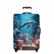 Dolphin Luggage Cover Washable Suitcase Protector Anti-Scratch,Stretchable Fi...