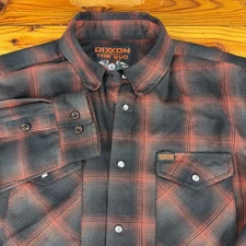 Dixxon The Evo Flannel Shirt Mens Large Plaid Long Sleeve Pearl Snap Heavyweight