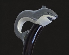 Hand carved wooden Shark handle walking stick for men women walking cane gift